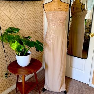 Nude Silk floor-length gown